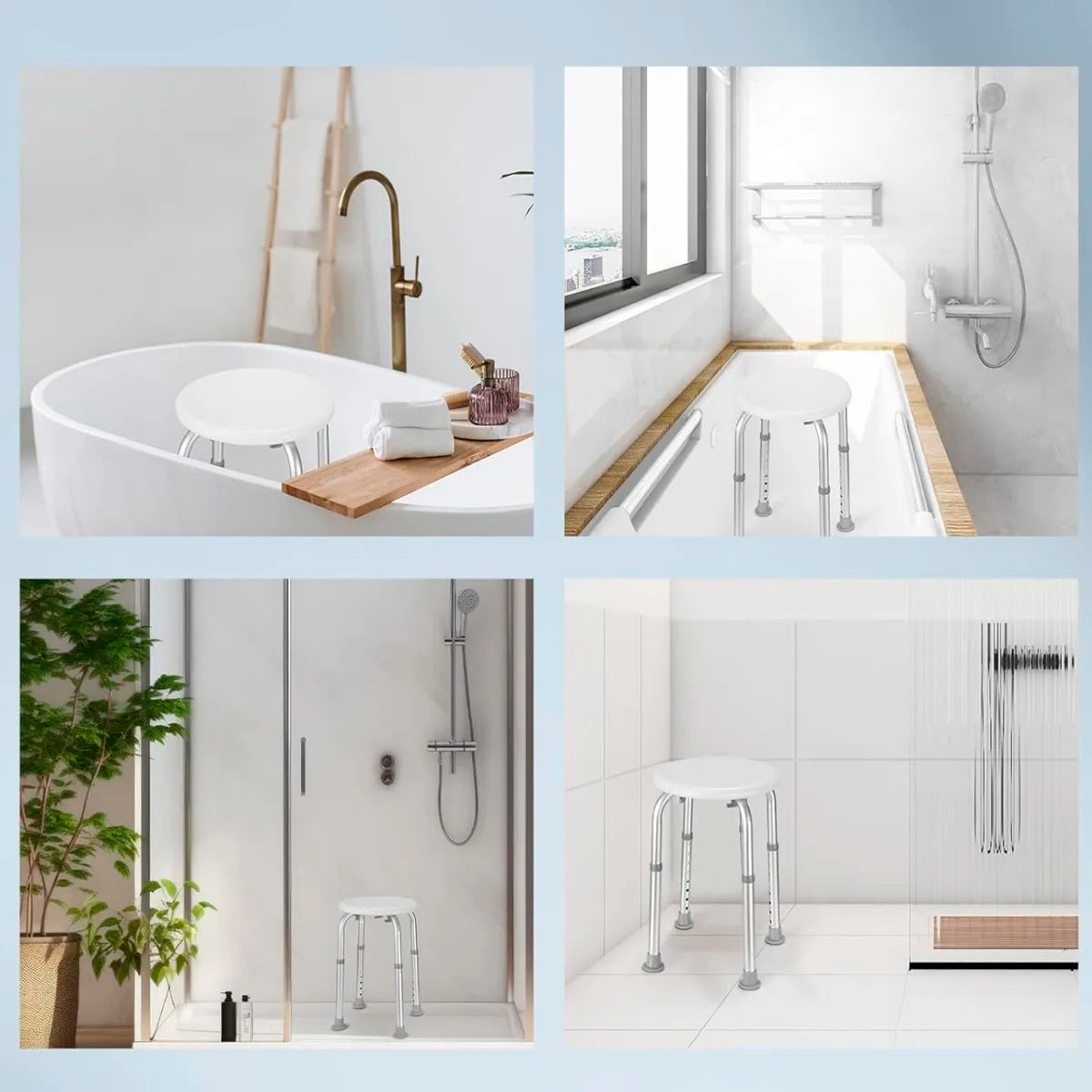 Piso Silla De Ducha Baño Ajustable Aluminio Oneder Seguridad