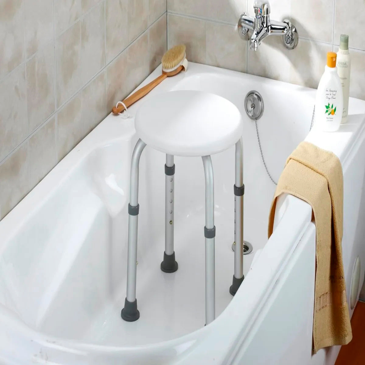 Piso Silla De Ducha Baño Ajustable Aluminio Oneder Seguridad