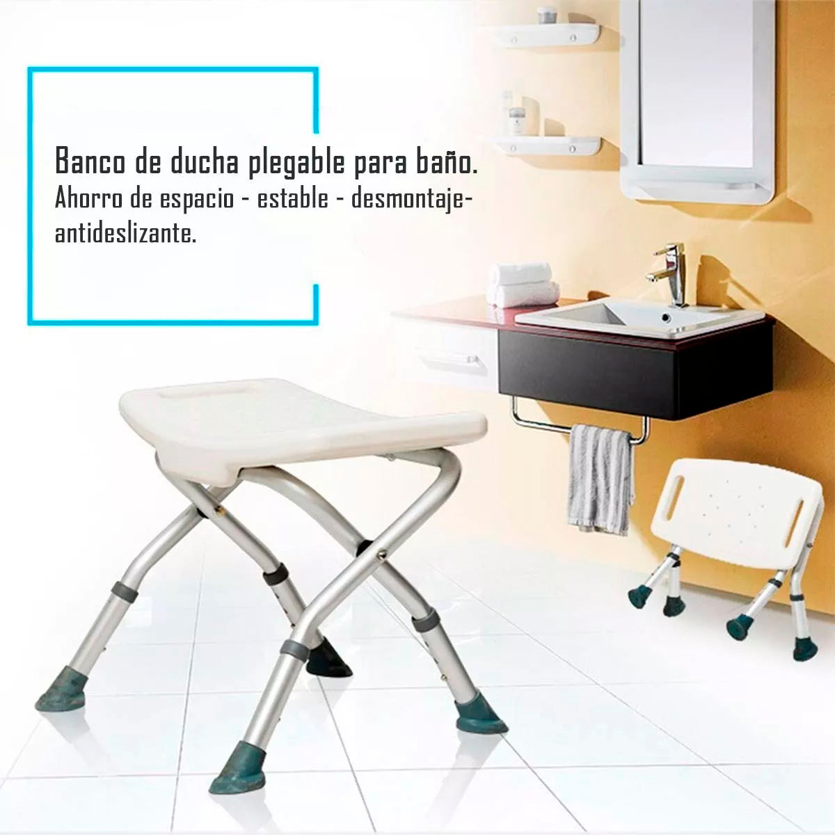 Piso O Banca De Ducha Plegable Con Altura Regulable 203C