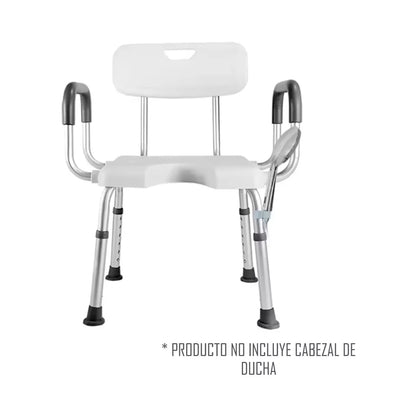 Silla De Ducha Baño Apoyabrazos Y Rebaje Aluminio Liviano 404F