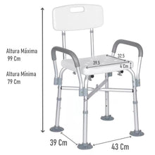 Silla De Ducha Aluminio Base Reforzada Bariatrica Portatil 401D