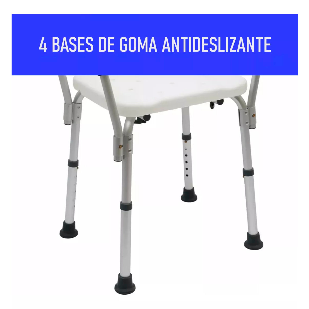 Silla De Ducha Para Baño Con Apoya Brazos Respaldo Portatil