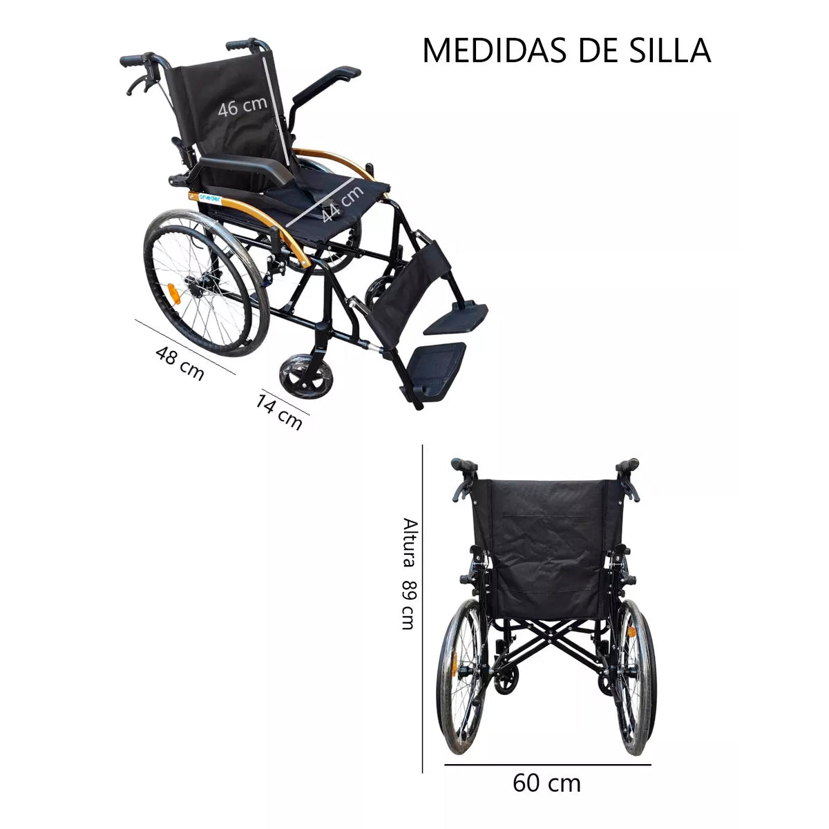 Silla De Ruedas Plegable Aluminio Apoyabrazos Abatibles