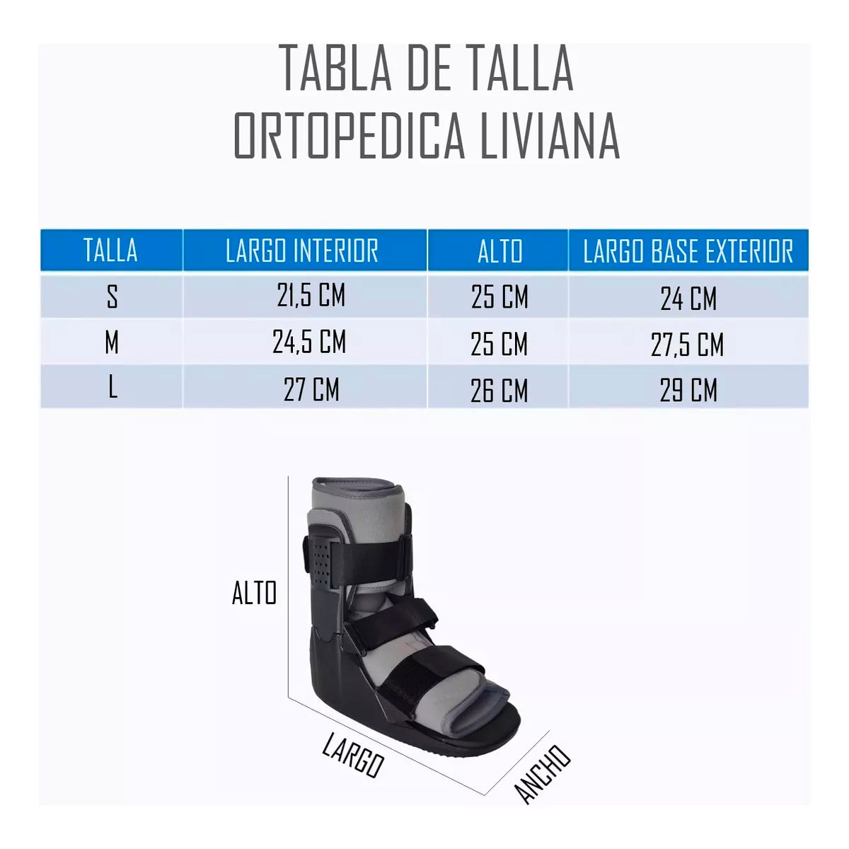 Bota Ortopedica Inmovilizadora Corta Premium Liviana