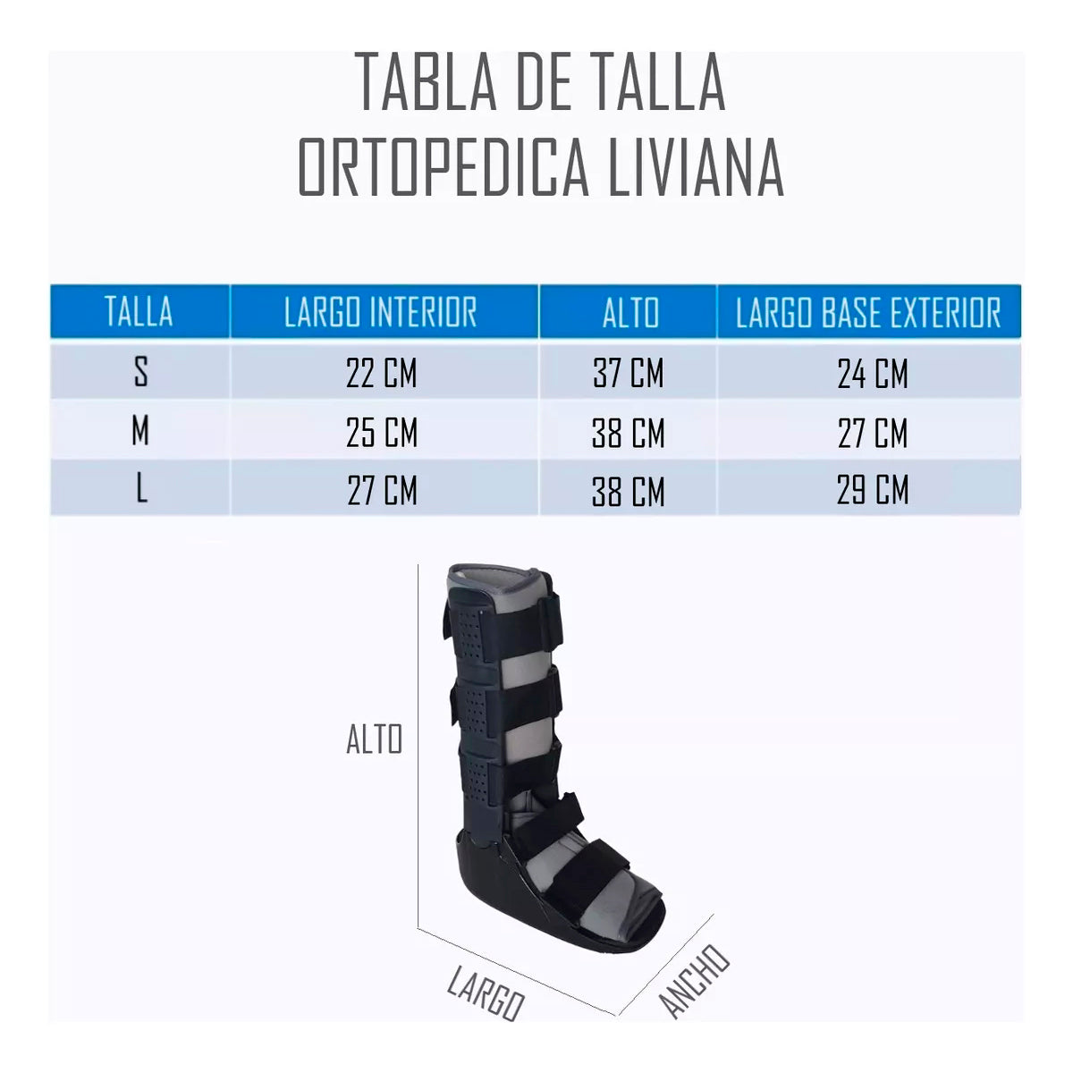 Bota Larga Ortopédica Inmovilizadora Liviana Premium