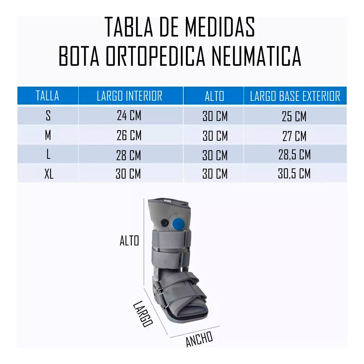 Bota Ortopedica Neumatica Corta Con Válvula De Aire Oneder