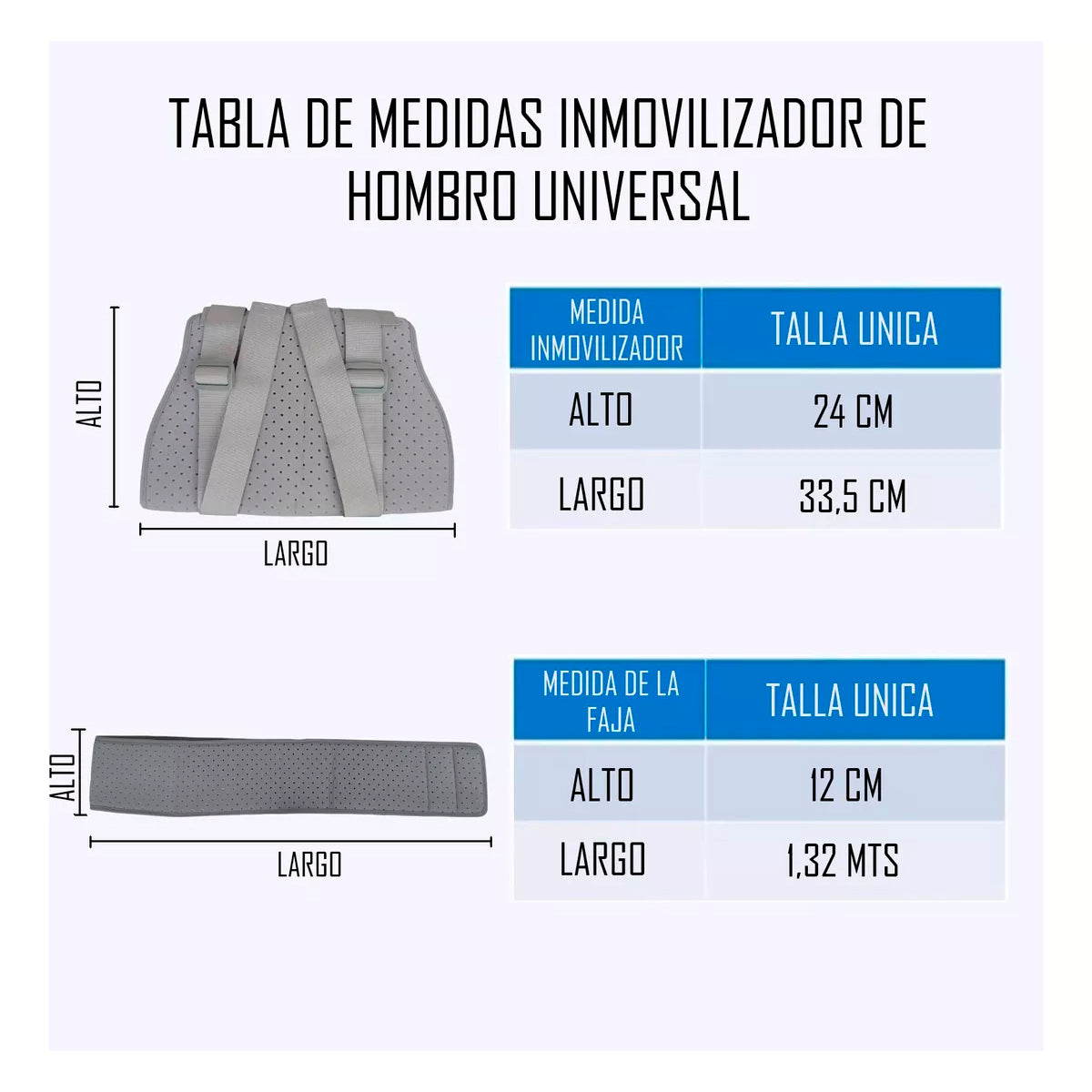 Inmovilizador De Hombro Cabestrillo Ajustable Talla Unica