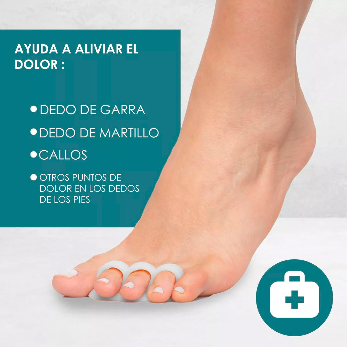 Almohadilla Corrector De Silicona Para Dedo Martillo O Garra