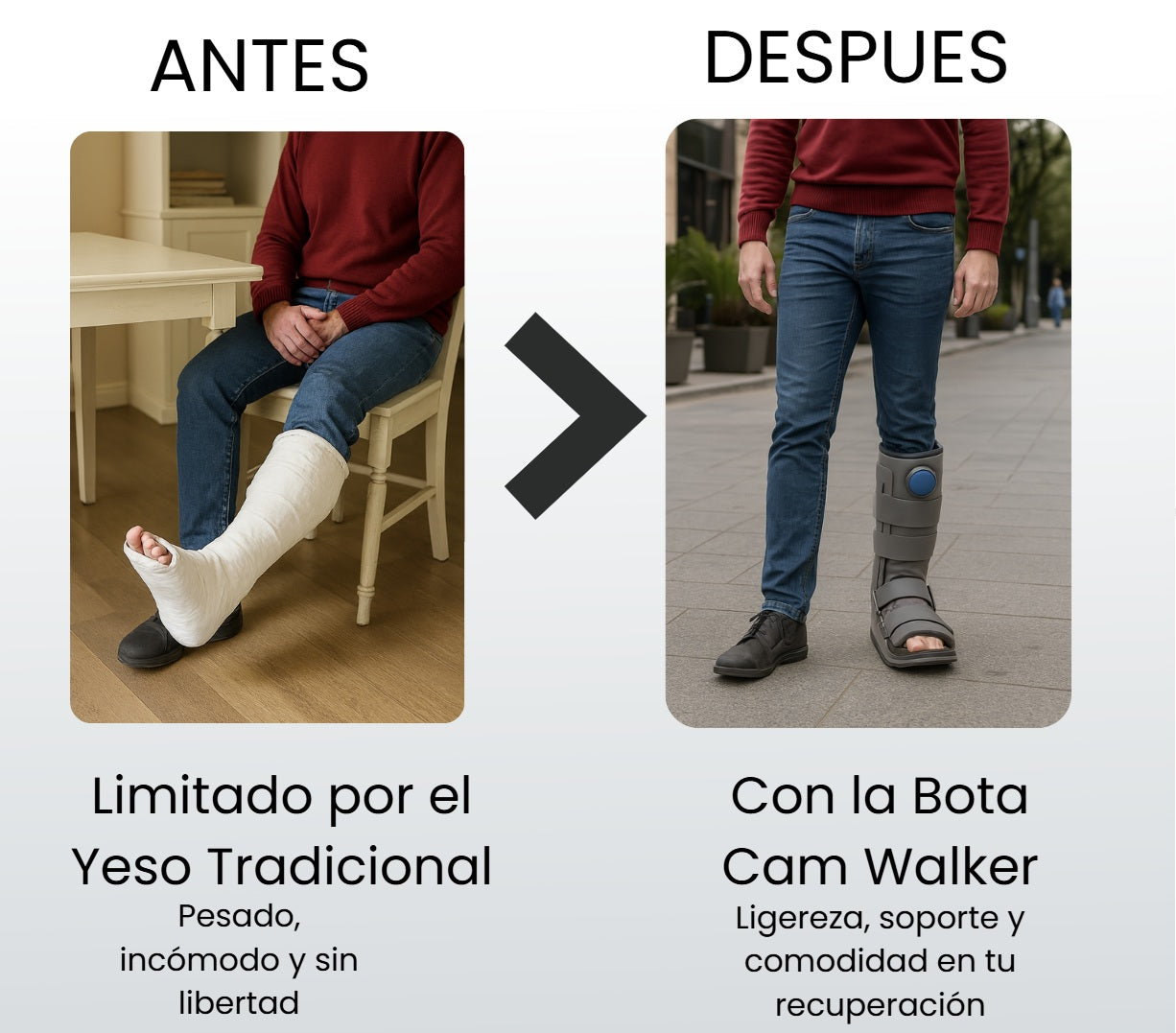 Bota Ortopédica Larga Cam Walker Alta Para Pie Oneder