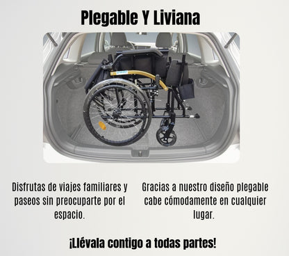 Silla De Ruedas Plegable Aluminio Apoyabrazos Abatibles