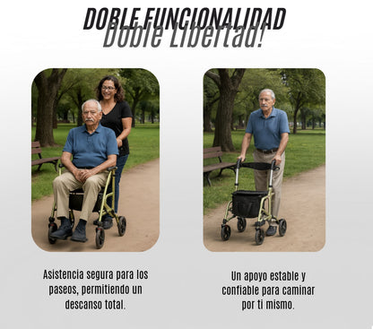 Andador Burrito Ortopédico Plegable 4 Ruedas 2 En 1