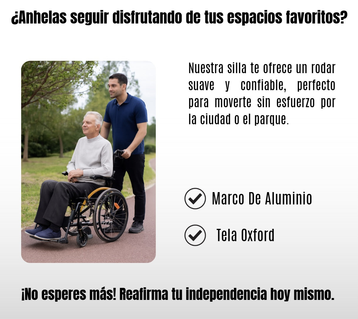 Silla De Ruedas Plegable Aluminio Apoyabrazos Abatibles