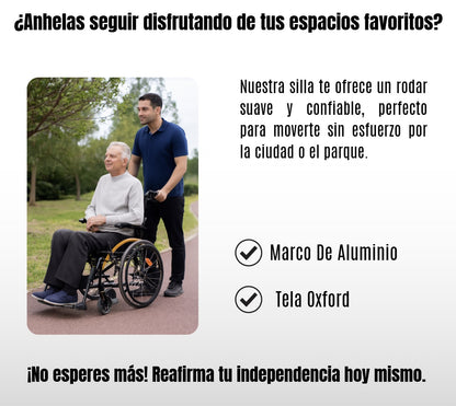 Silla De Ruedas Plegable Aluminio Apoyabrazos Abatibles