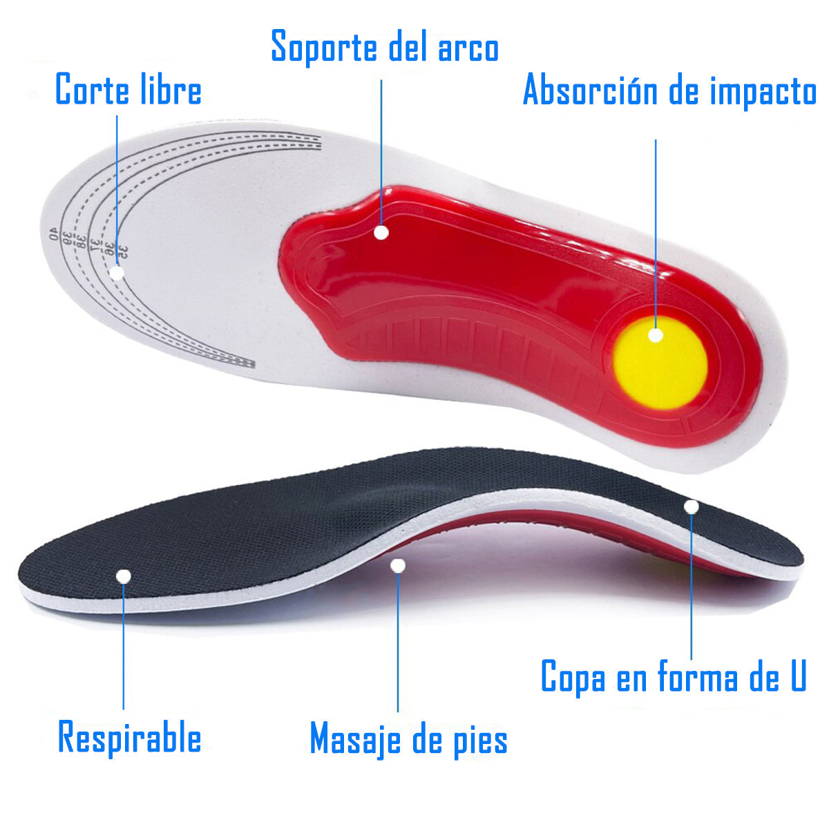 Plantillas Ortopedicas Ajustable Fascitis Pie Plano