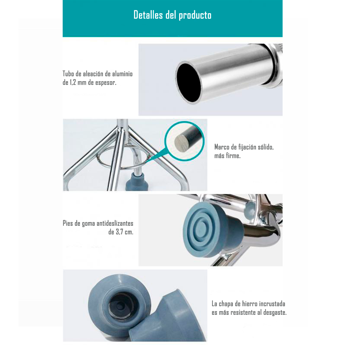 Baston Cuadruple Adulto Mayor Tercera Edad 4 Apoyos