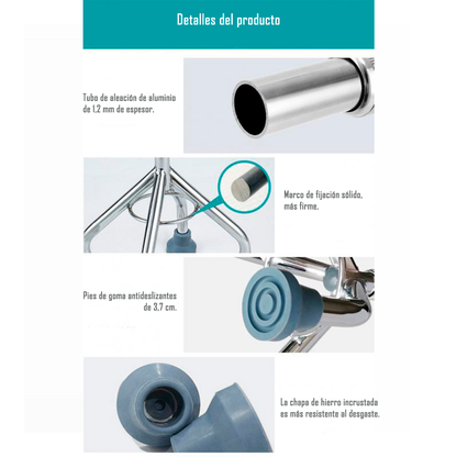 Baston Cuadruple Adulto Mayor Tercera Edad 4 Apoyos