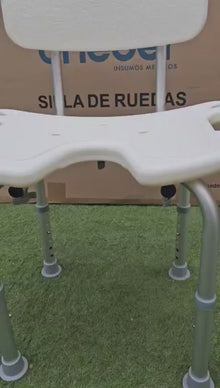 Silla De Ducha Portatil Baño Con Rebaje Respaldo Aluminio