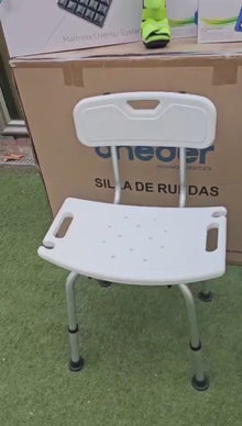 Silla De Ducha Para Baño Portatil Aluminio Altura Ajustable