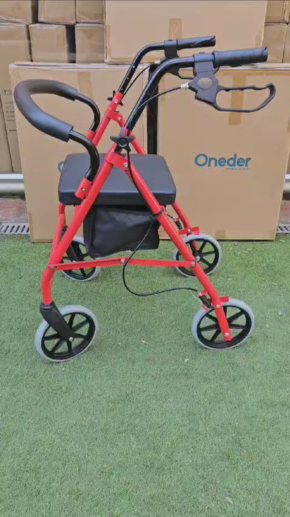 Andador Burrito Ortopedico 4 Ruedas Con Asiento Y Bolso 3004D