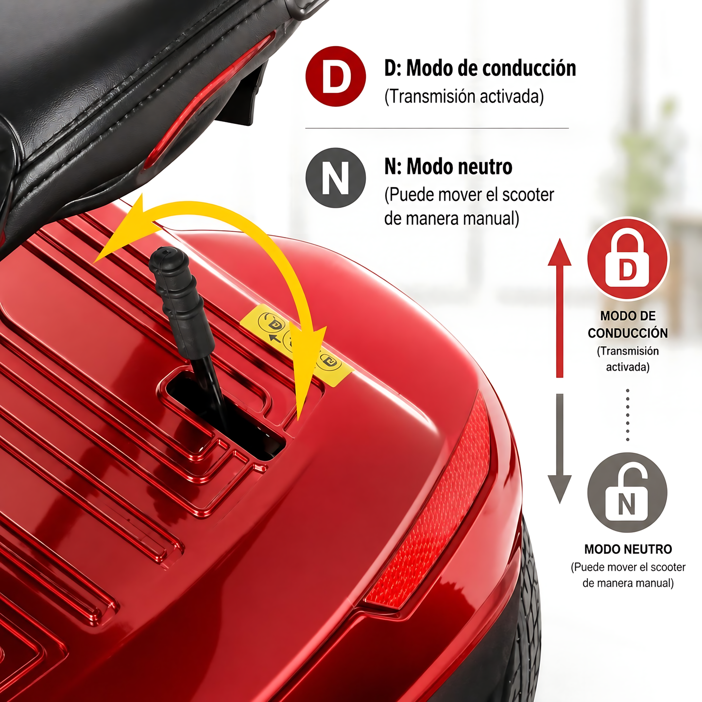 Silla Scooter Electrico Cuatro Ruedas Con Asiento Y Respaldo YL-01