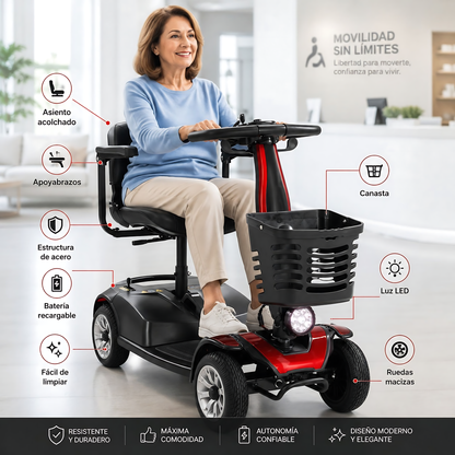 Silla Scooter Electrico Cuatro Ruedas Con Asiento Y Respaldo YL-01