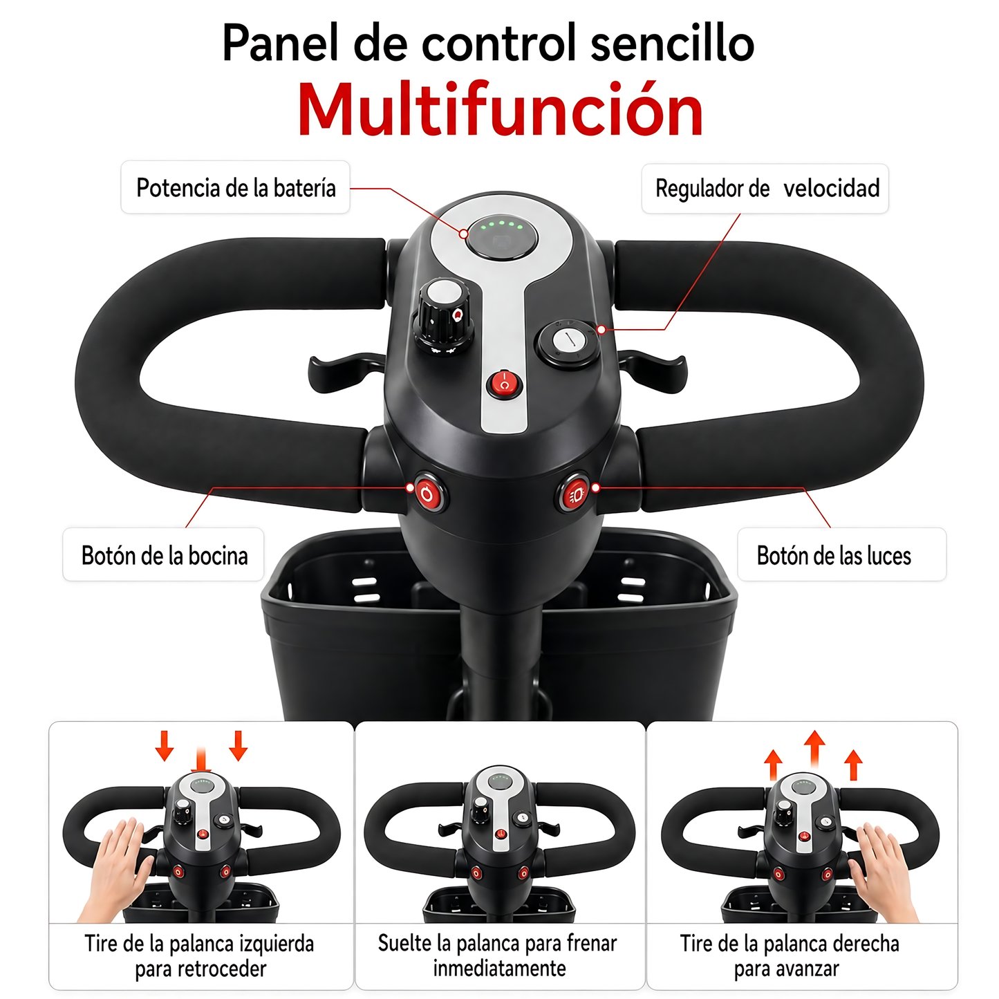Silla Scooter Electrico Cuatro Ruedas Con Asiento Y Respaldo YL-01