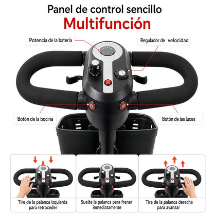 Silla Scooter Electrico Cuatro Ruedas Con Asiento Y Respaldo YL-01