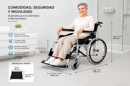 Silla De Ruedas Aluminio Liviana Plegable Doble Freno Oneder