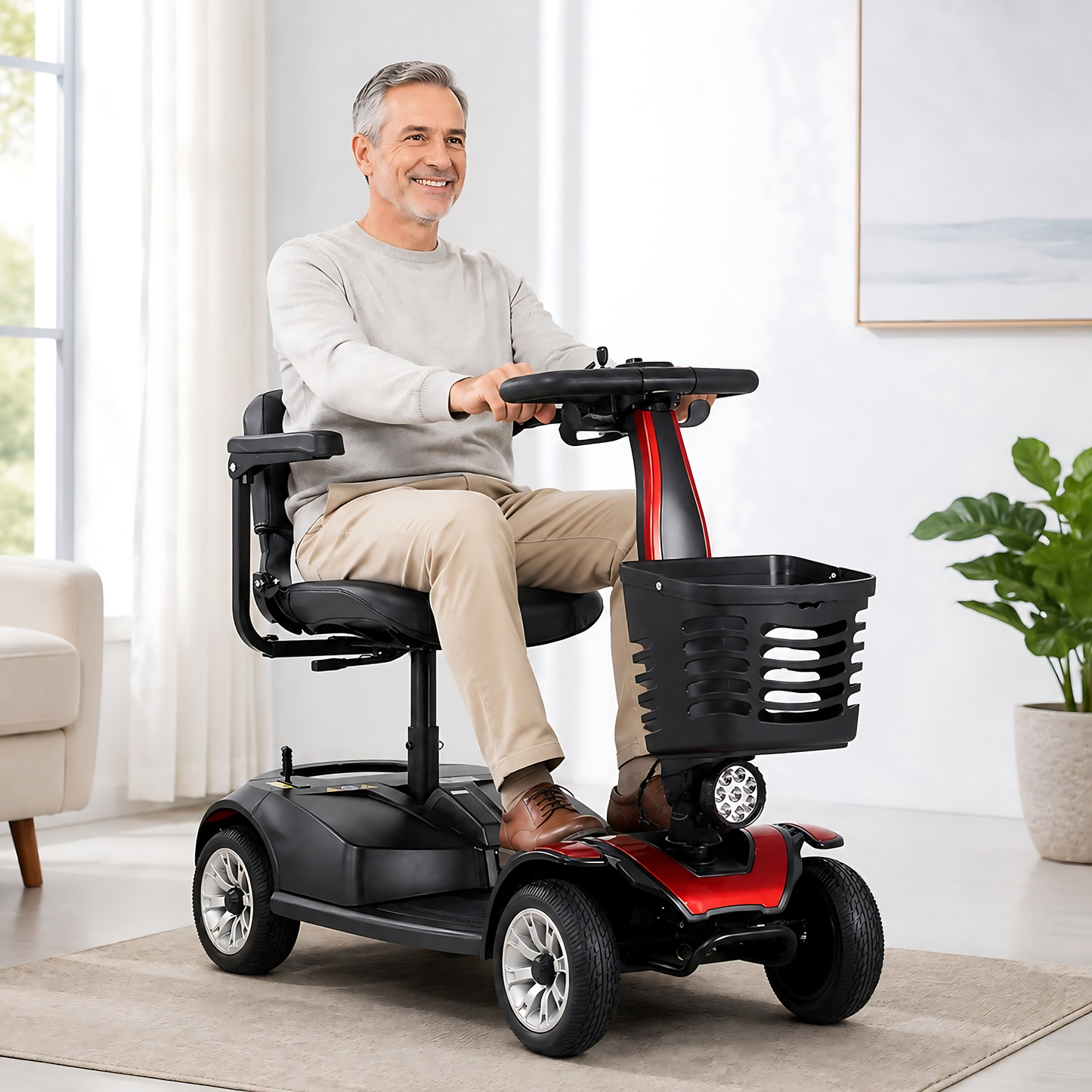 Silla Scooter Electrico Cuatro Ruedas Con Asiento Y Respaldo YL-01