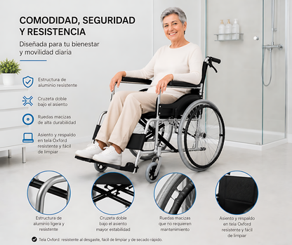 Silla De Ruedas Aluminio Liviana Plegable Doble Freno Oneder