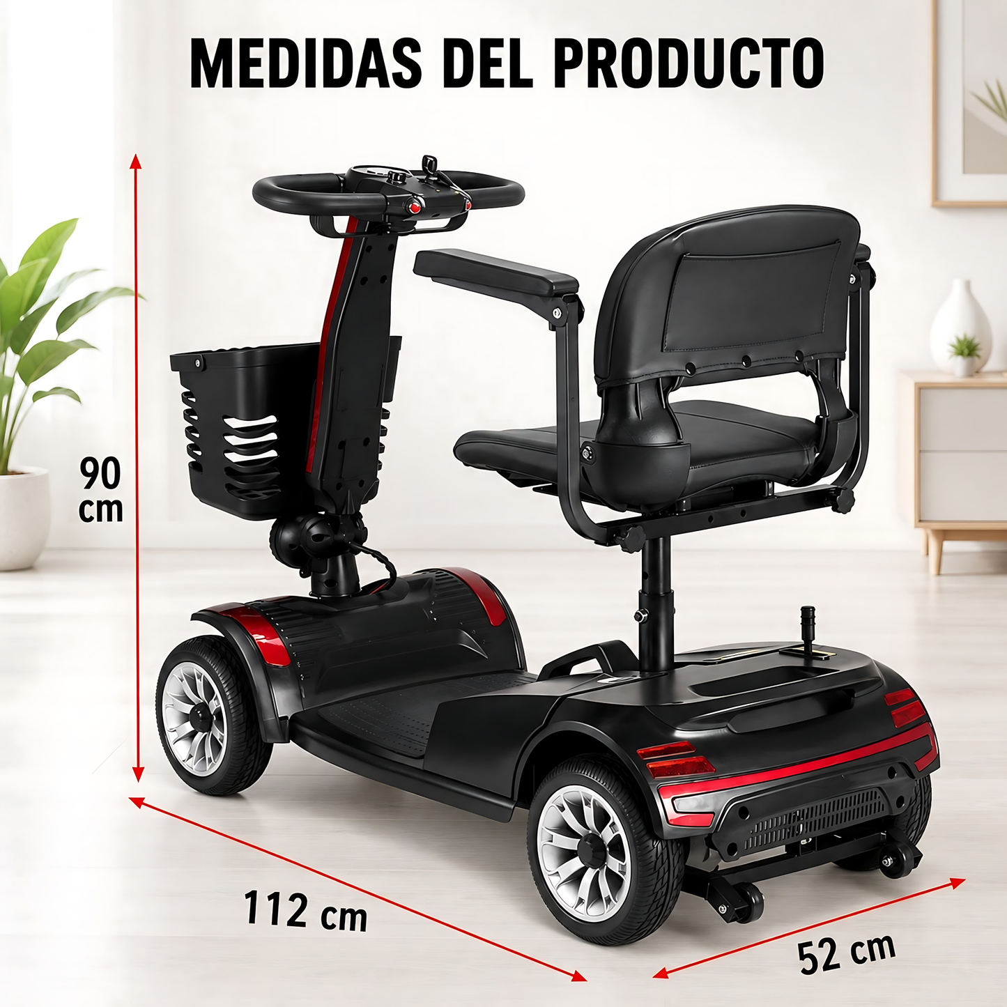 Silla Scooter Electrico Cuatro Ruedas Con Asiento Y Respaldo YL-01