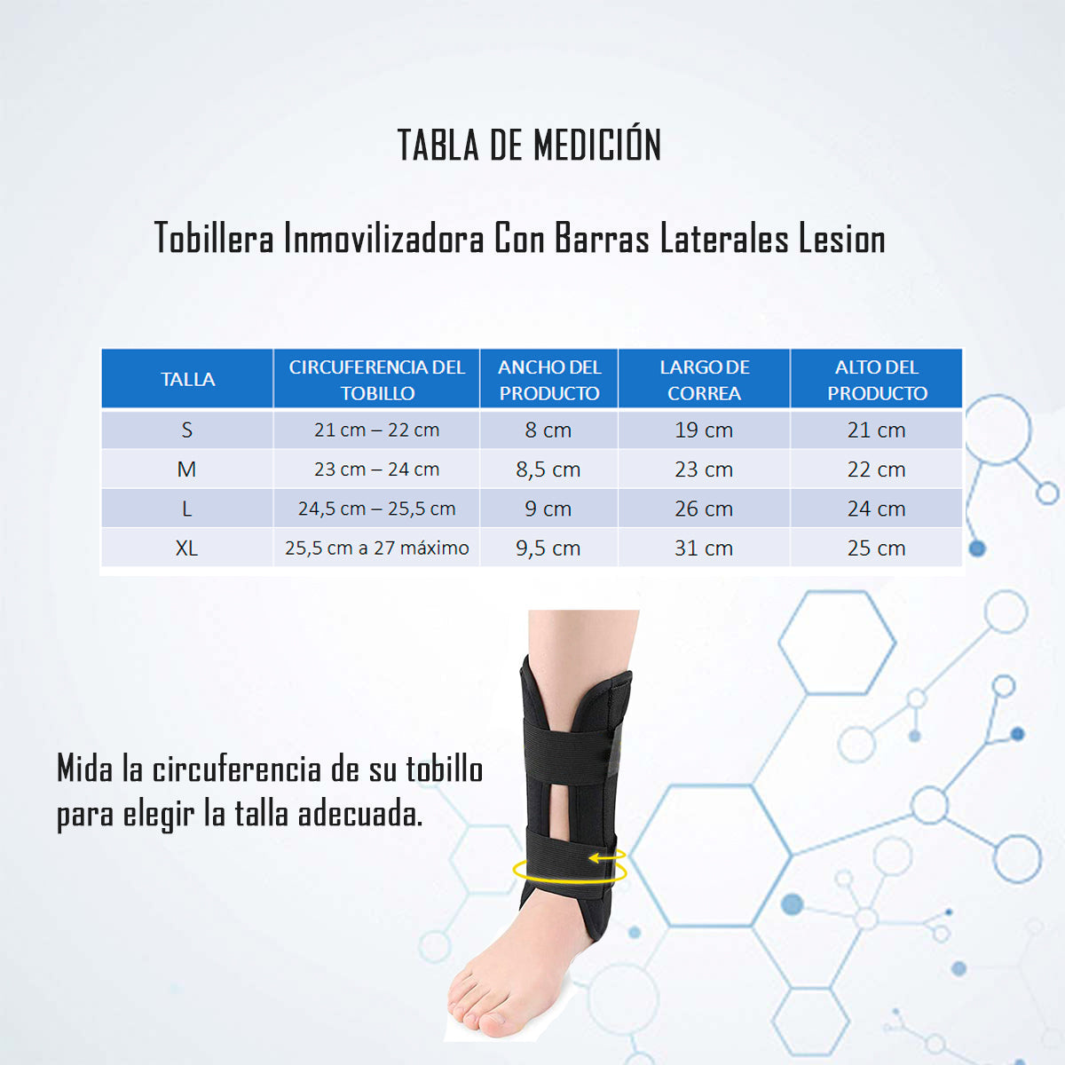 Tobillera Inmovilizadora Con Barras Laterales Lesion