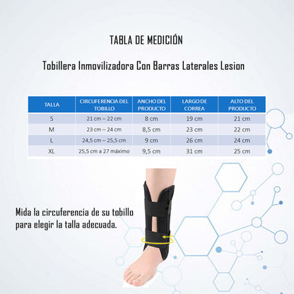 Tobillera Inmovilizadora Con Barras Laterales Lesion