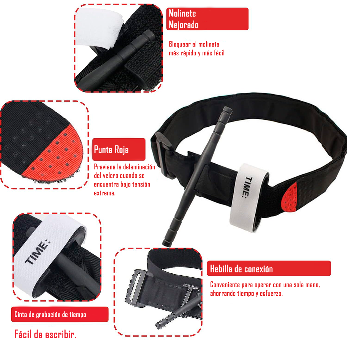 Torniquete Táctico Profesional Para Airsoft, Camping y Emergencias