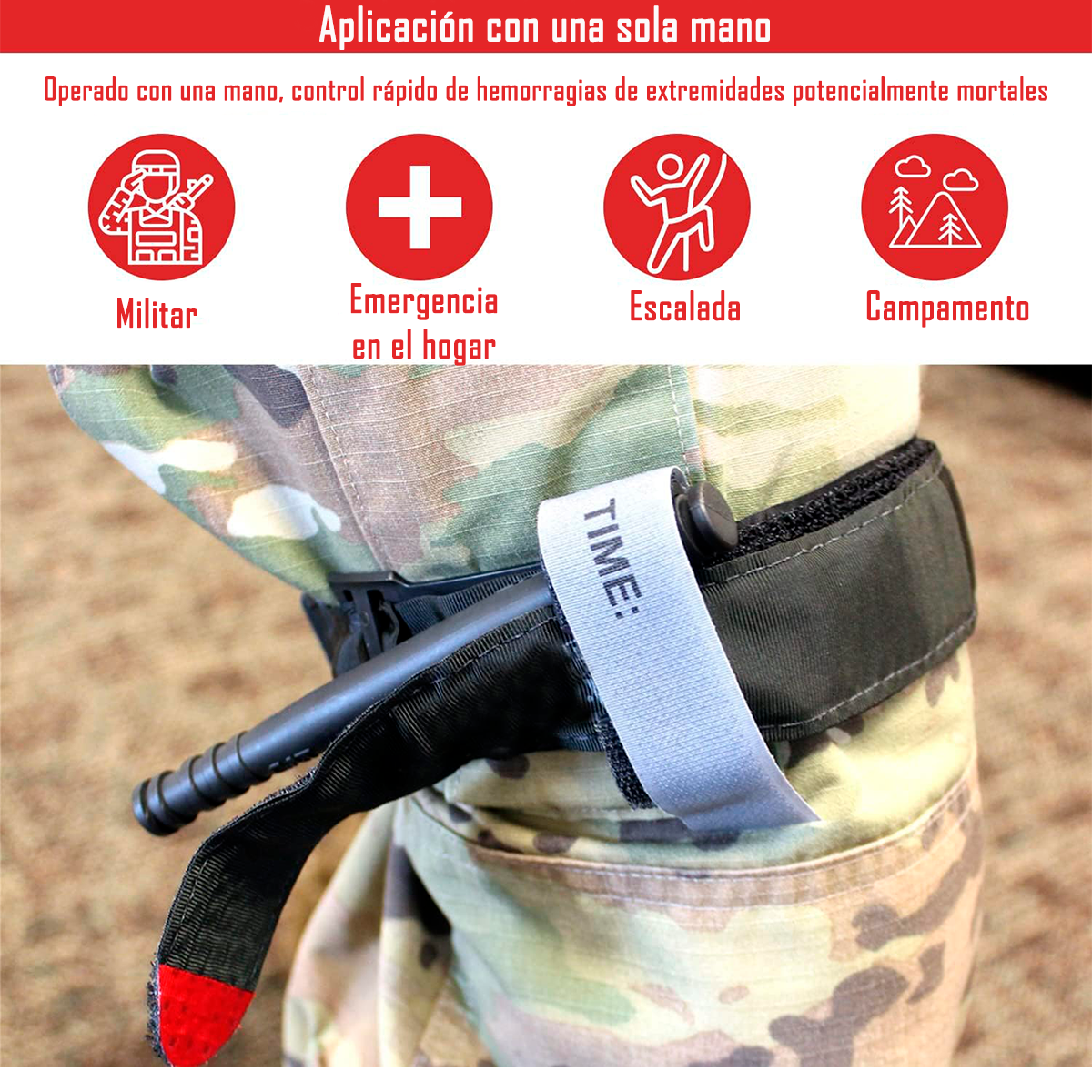 Torniquete Táctico Profesional Para Airsoft, Camping y Emergencias
