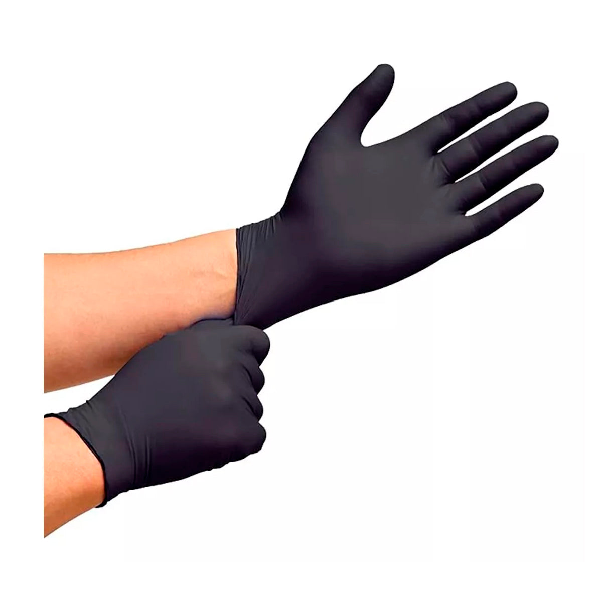 Guantes De Nitrilo Negro Sin Polvo - Caja 100 Unds