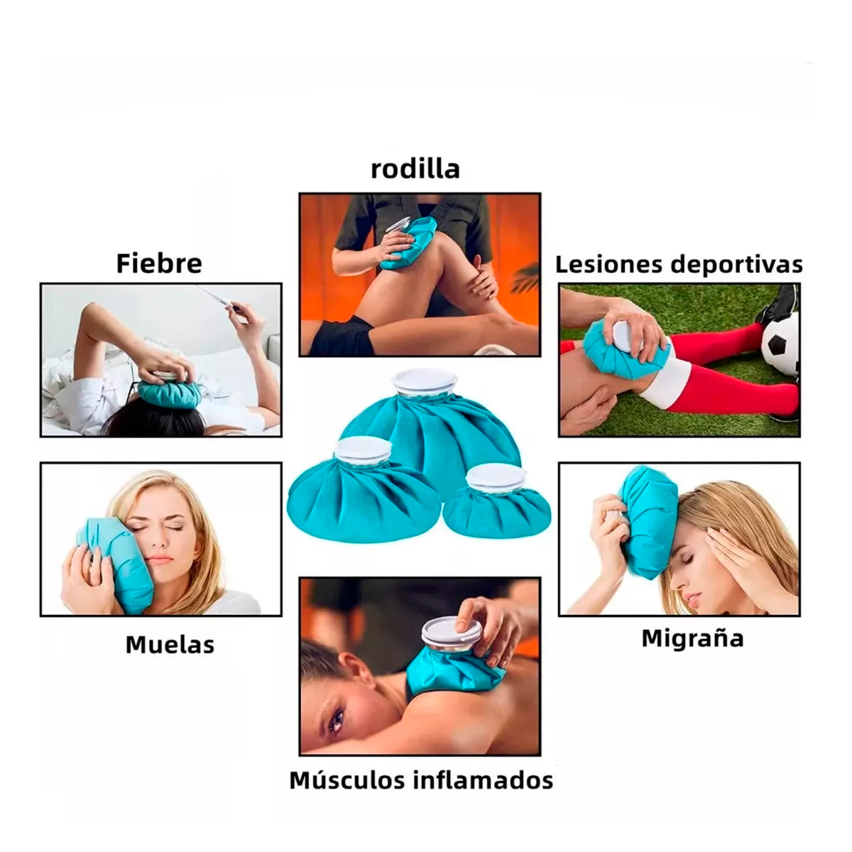 4 Kit Bolsa De Poliéster Sellada Para Hielos O Agua Caliente