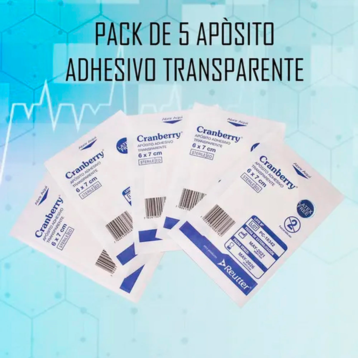 Apósito Adhesivo Transparente 6x7cm - Pack De 5 Unidades