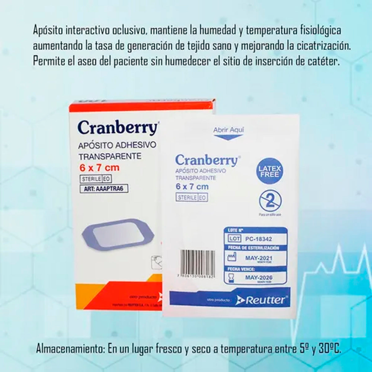 Apósito Adhesivo Transparente 6x7cm - Pack De 5 Unidades