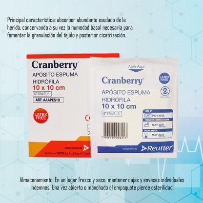 Apósito Espuma Hidrófila De 10x10 Cm - Pack De 5 Unidades