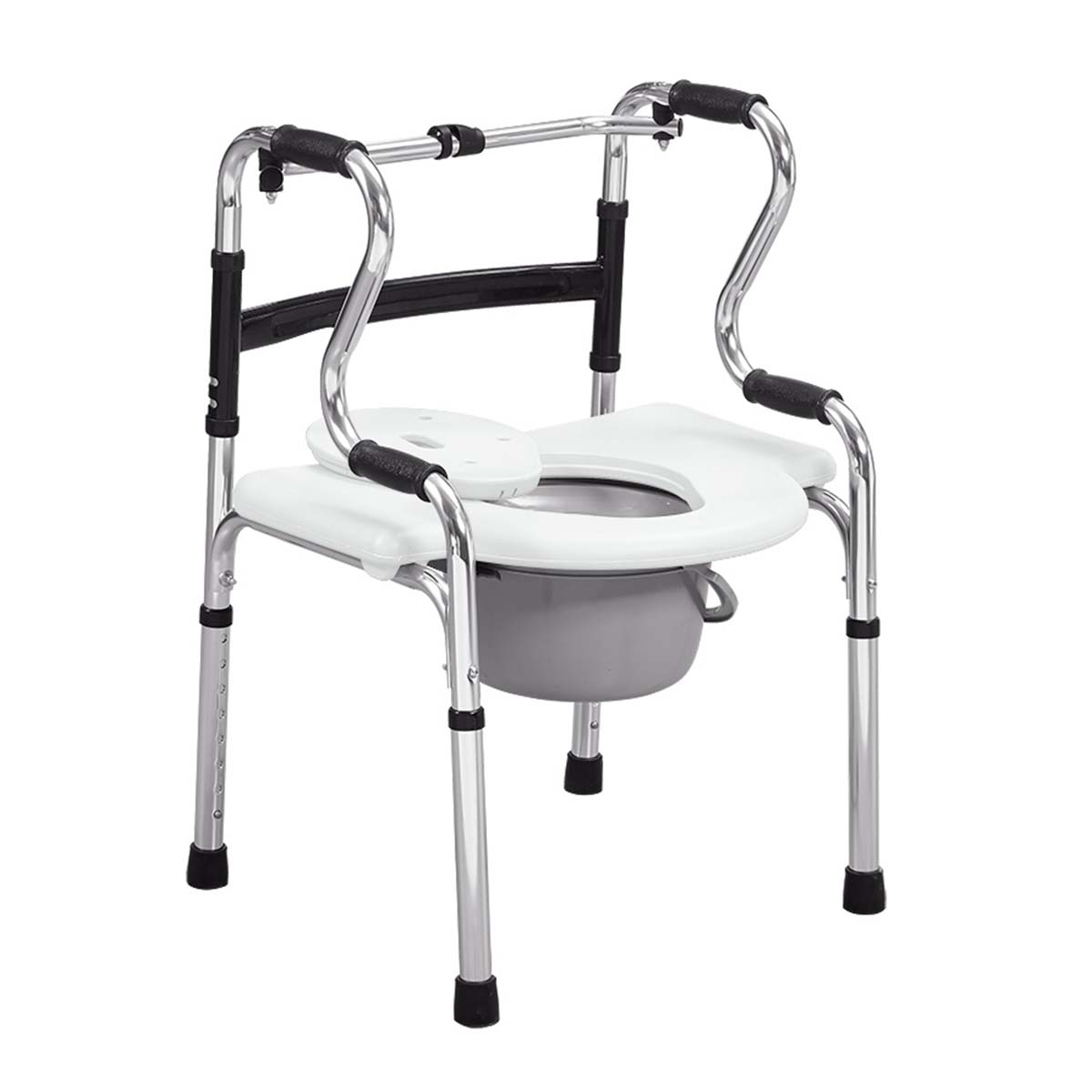 Andador Multifuncional 5 En 1 Plegable Altura Regulable Aluminio