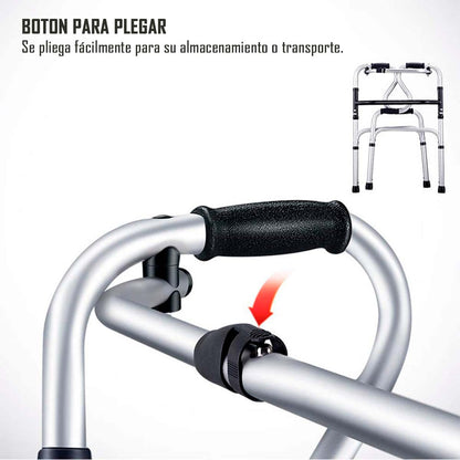 Andador Multifuncional 5 En 1 Plegable Altura Regulable Aluminio