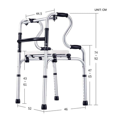 Andador Multifuncional 5 En 1 Plegable Altura Regulable Aluminio