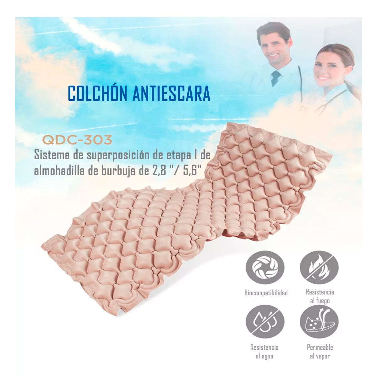 Colchon Antiescaras Con Motor Silencioso + Kit De Reparación