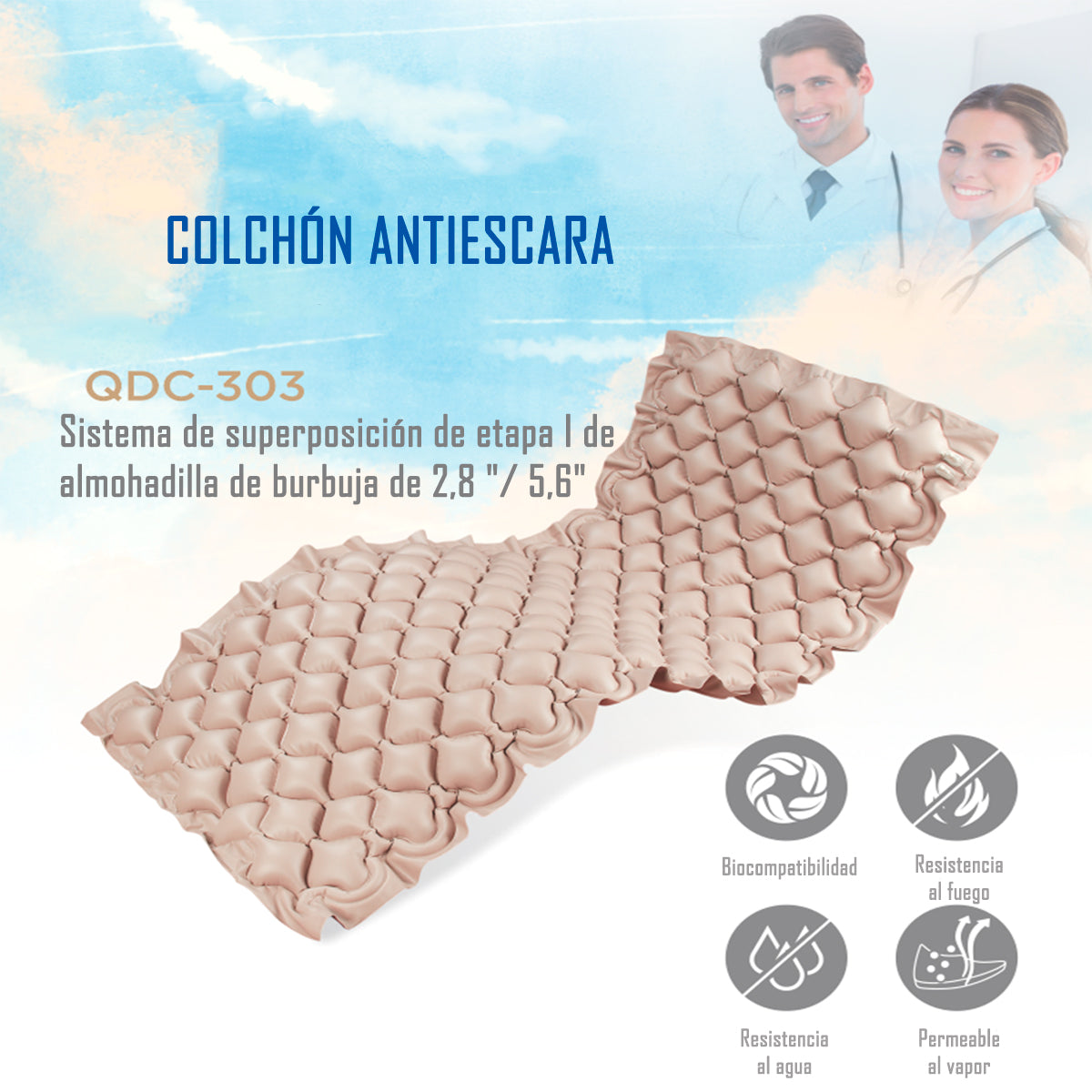 Colchon Antiescara Con Motor + Kit De Reparacion Premium