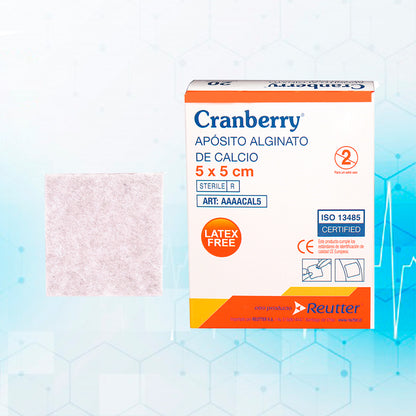 Apósito Alginato De Calcio 5x5 Cranberry - Pack De 10 Unid