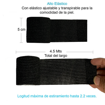 Venda Autoadherente Compatible Con Coban 10cm X 4.5mt- 1 Und Negro