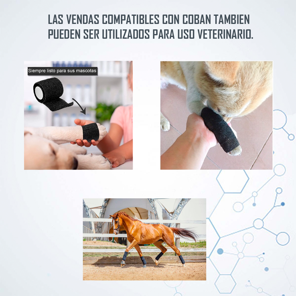 Venda Autoadherente Compatible Con Coban 10cm X 4.5mt- 1 Und Negro