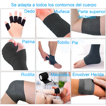 Venda Autoadherente Compatible Con Coban 10cm X 4.5mt- 1 Und Negro