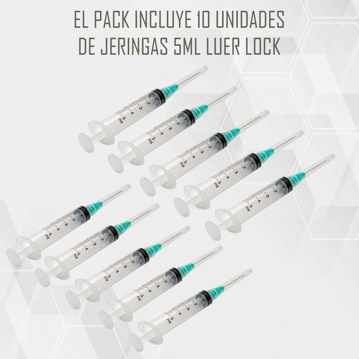 Jeringa Desechable 5ml Luer Lock 21g Pack De 10 Unid